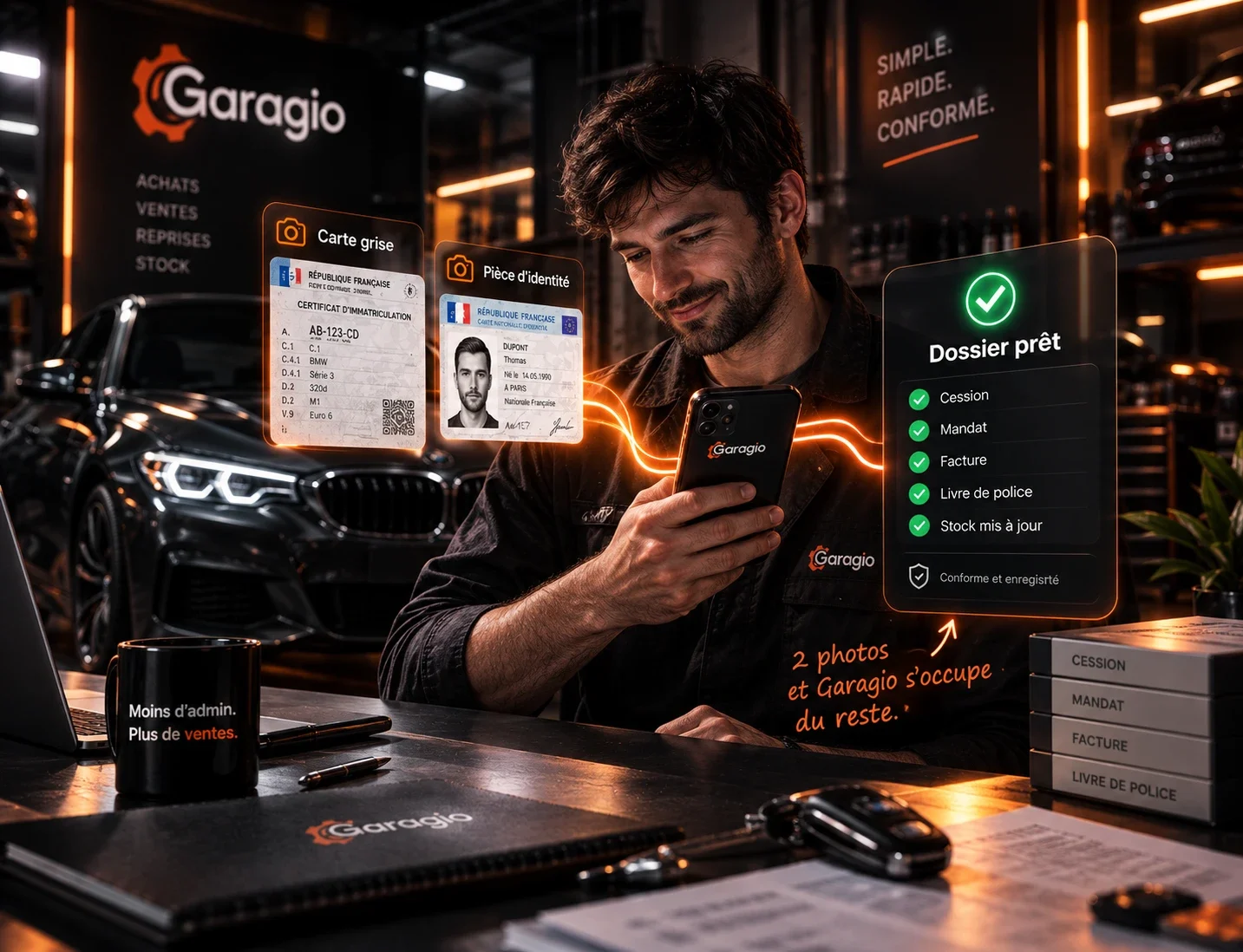 Avec Garagio : deux photos au téléphone, le dossier est prêt.